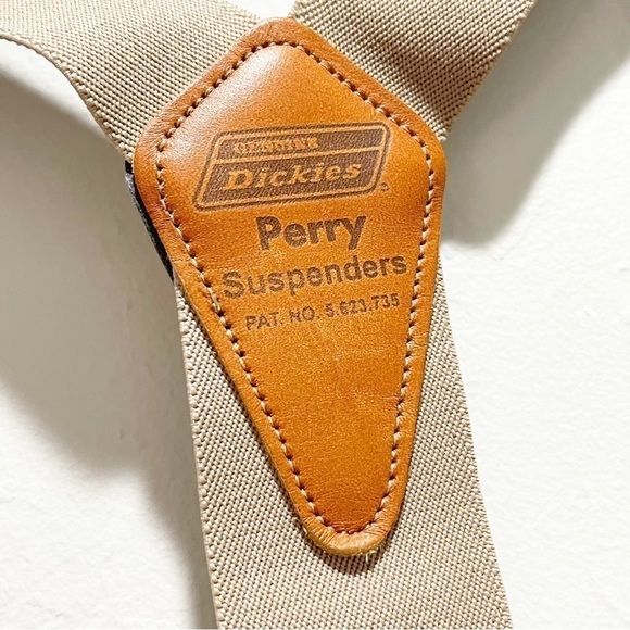 DICKIES Men’s Beige Tan Wide PERRY SUSPENDERS 2” Wide Y-Back Adjustable OS - Picture 3 of 7